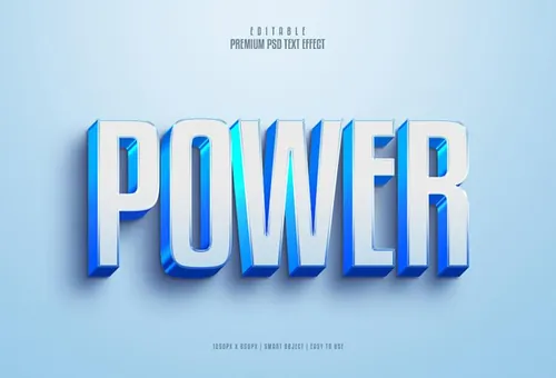 高质量力量感立体字体特效文本样式PSD智能对象模板
