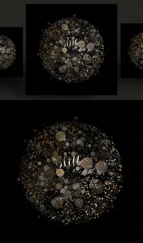 金色光效粒子化妆品影楼相册高清海报科技感背景PSD设计素材模板