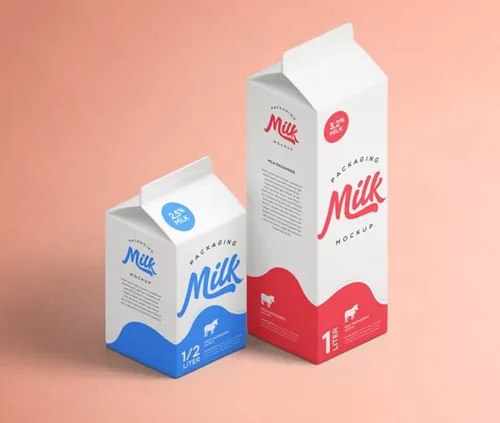 牛奶包装Psd样机 Milk Packaging Psd Mockup Vol2