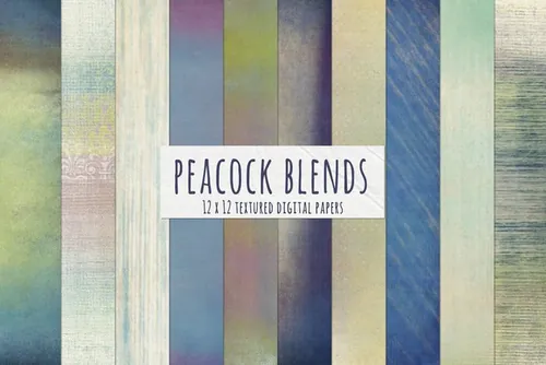 孔雀渐变纹理素材 Peacock Ombre Gradien