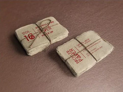 仿旧粗糙质感名片样机 Psd Business Card Mock-Up Vol16