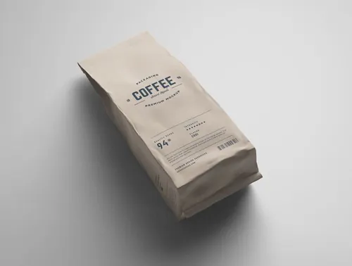 咖啡纸杯＆咖啡豆牛皮纸包装袋设计样机  Coffee Package Mockup