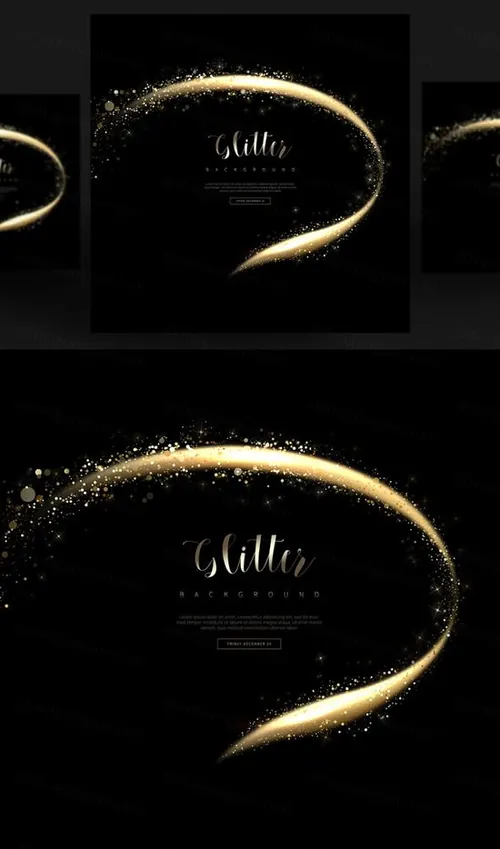 金色光效粒子化妆品影楼相册高清海报科技感背景PSD设计素材模板