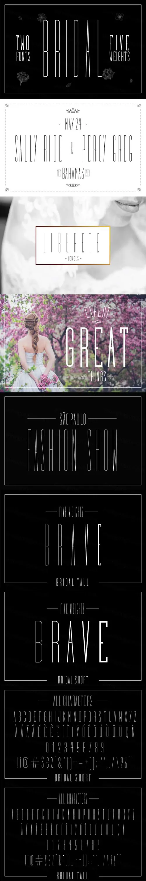 一款纤细无衬线英文字体Bridal Sans Serif Free Demo