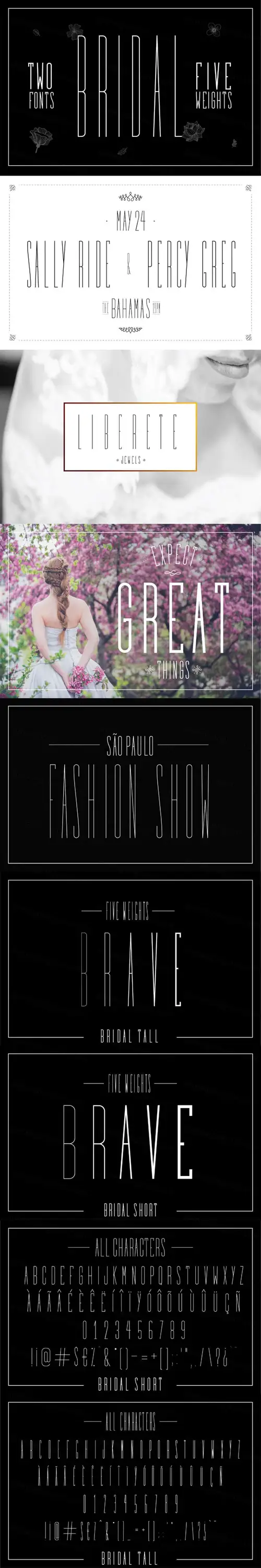 一款纤细无衬线英文字体Bridal Sans Serif Free Demo 精选字体