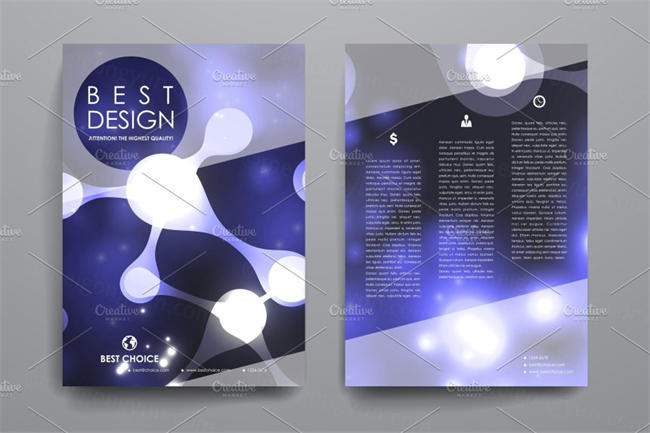漂亮的科技抽象图形画册 Set of Beautiful Brochures