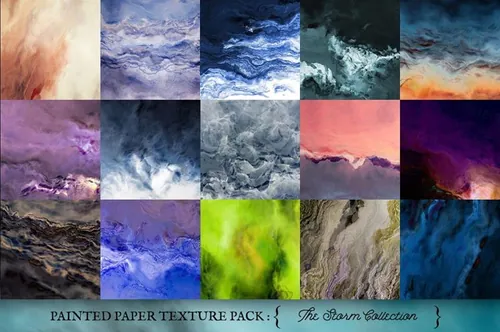 暴风雨效果的纸张背景纹理素材 Painted Paper T