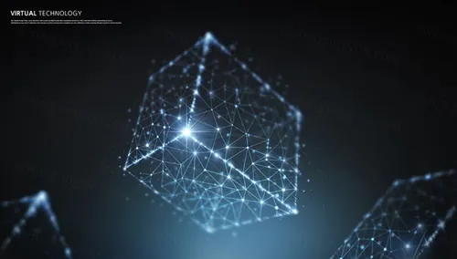 蓝色科技感信息技术网格线条光效三维立体空间高清背景海报PSD设计素材