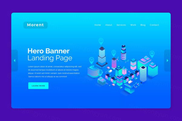 地图位置定位网站Banner图设计PSD模板