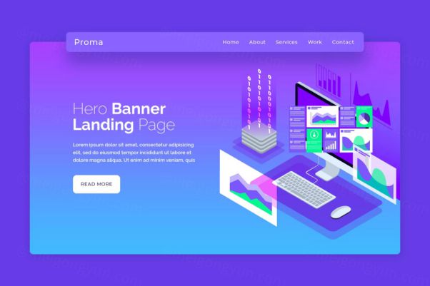 数字化时代主题网站Banner图设计PSD模板