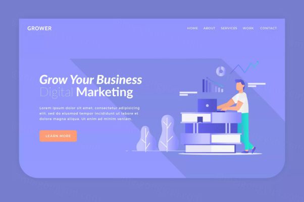 市场营销主题网站Banner图设计PSD模板