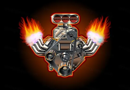 时尚卡通涡轮引擎游戏武器插图矢量设计素材Vector Cartoon Turbo Engine