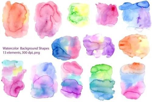 多彩手绘水彩背景设计素材 Background Shape
