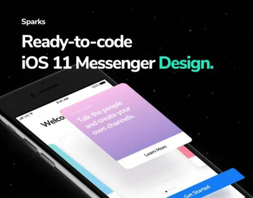 现代时尚移动社交媒体聊天工具手机应用程序UI工具包Sparks iOS 11 U