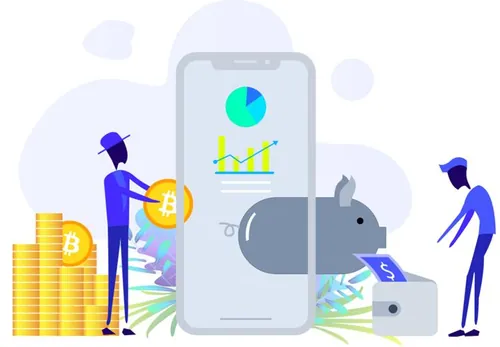 项目ICO区块链平台加密货币比特币2D矢量插图设计素传Blockchain Platform 02