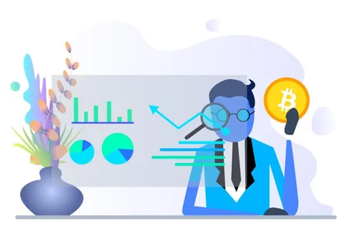 项目ICO区块链平台加密货币比特币2D矢量插图设计素传Blockchain Platform 05