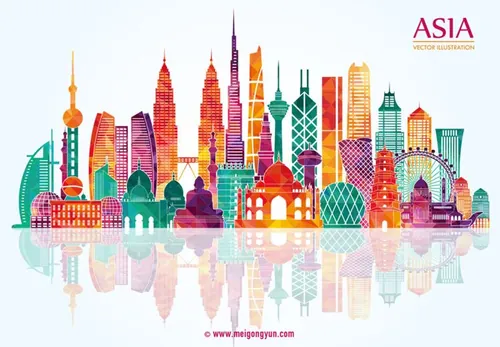 名胜建筑矢量元素Famous Building