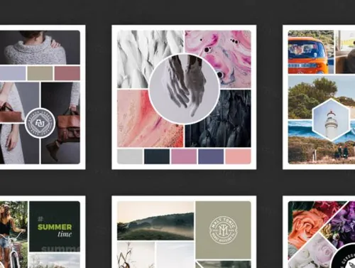 创意社交媒体故事分享图片合成PSD设计素材模板Mood Boards Colle