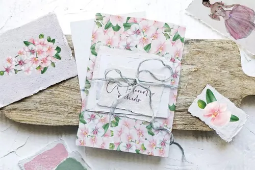清新手绘水彩兰花花卉插图 Watercolor orchid