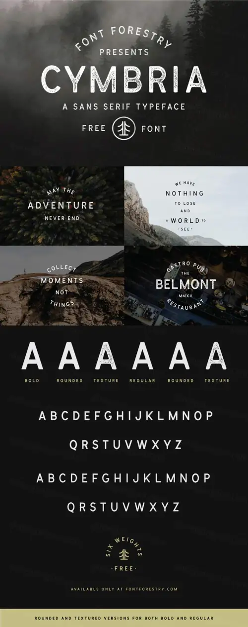 复古手绘美学英文字体Cymbria Free Font Family 精选字体
