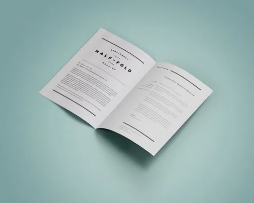 书籍小册子贴图样机PSD模板Psd A3 Half Fold Mock-Up