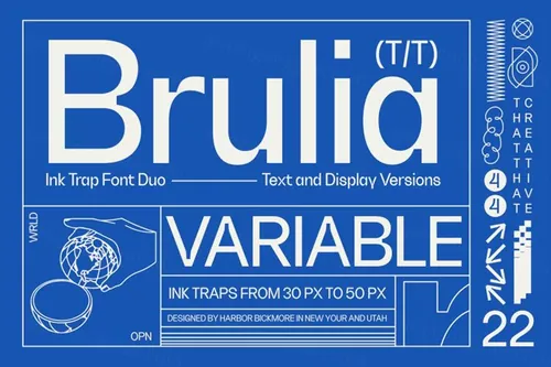 极简主义现代品牌设计海报排版无衬线英文字体 Brulia I