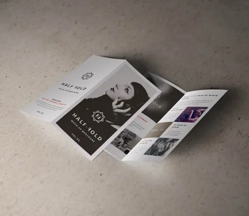 折叠式企业设计图样机模板 Psd Bi Fold Mockup Template Vol3