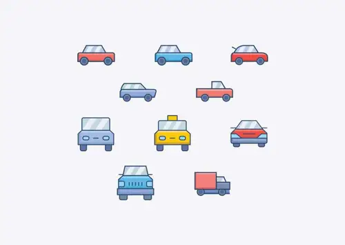 Transport Icons 2017 矢量小汽车图标 UI 素材