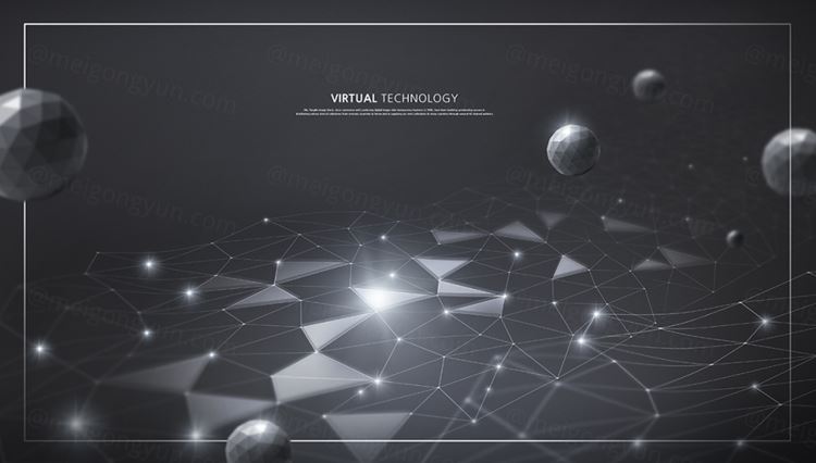 蓝色科技感信息技术网格线条光效三维立体空间高清背景海报PSD设计素材