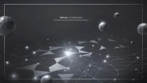 蓝色科技感信息技术网格线条光效三维立体空间高清背景海报PSD设计素材