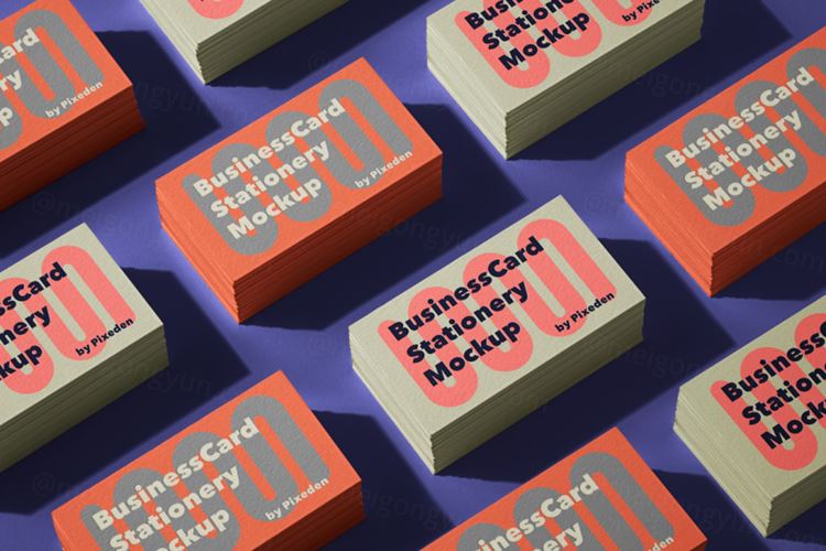 名片品牌VI设计提案场景展示样机模板 ID Psd Busi