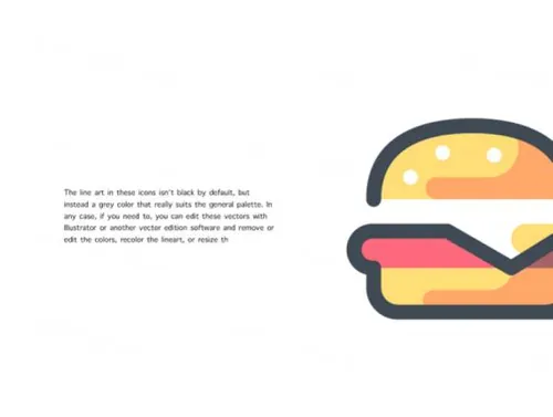 20个餐饮美食快餐元素矢量图标集Fast food Icons