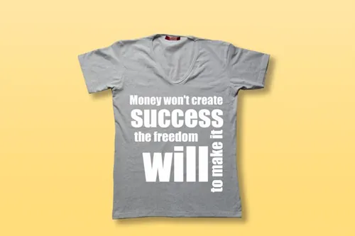 灰色T恤贴图样机PSD模板V-Neck Shirt Free Mockup