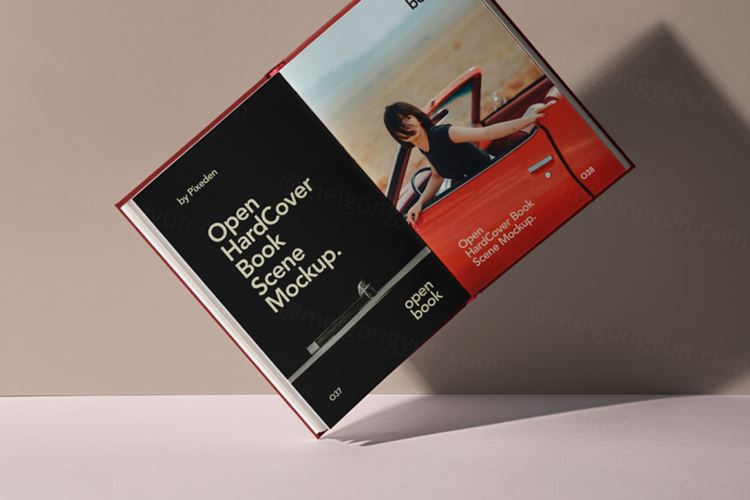 精装书籍内页设计提案场景展示样机模板 Hardcover P