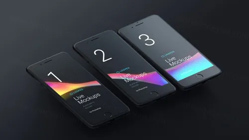 苹果iphone手机显示设备PSD贴图样机模型Animated Mockups Black