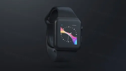 苹果iWatch手表显示设备PSD贴图样机模型Animated Mockups Black