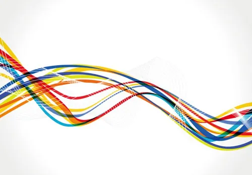 彩色时尚抽象彩虹波线条背景矢量设计素材Rainbow wave background