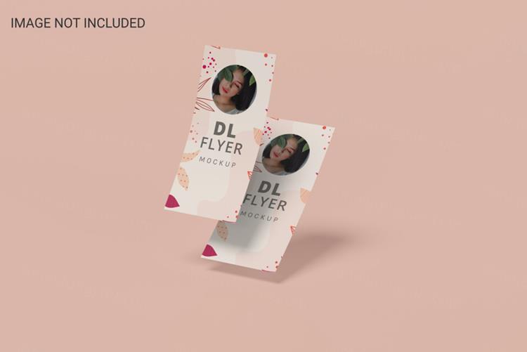 DL宣传单设计贴图展示样机PSD模板 Dl flyer mo