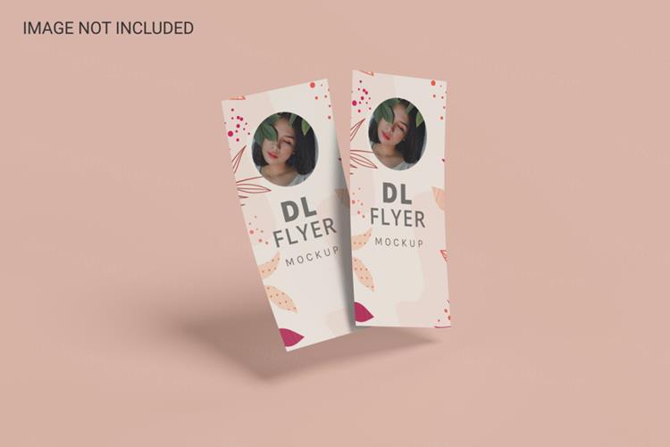DL宣传单设计贴图展示样机PSD模板 Dl flyer mo