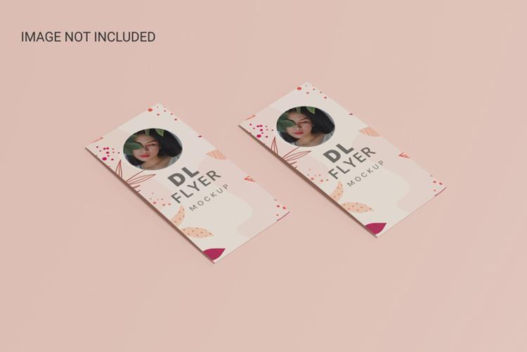 DL宣传单设计贴图展示样机PSD模板 Dl flyer mo