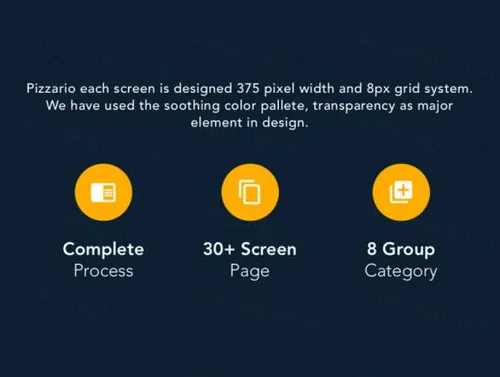 多用途餐饮美食披萨快餐外卖订单在线应用程序UI工具包Pizzario UI Ki