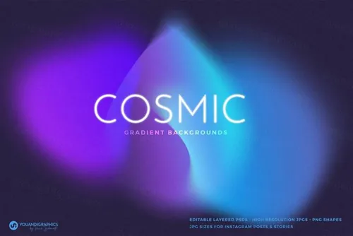高分辨率宇宙暗色调渐变抽象背景素材合辑 Cosmic Dar