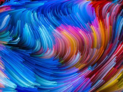 彩色渐变创意抽象线条梦幻水彩油画效果高清背景JPG图片设计素材模板8201