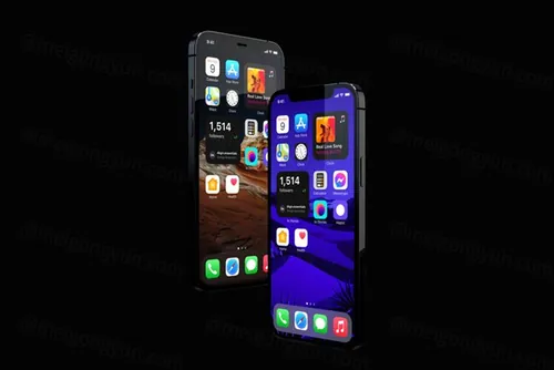 超高清 iPhone 12 PRO 贴图UI设计APP提案样机模板