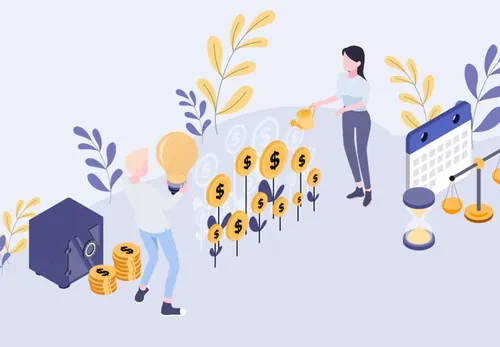 金融投资理财等距矢量概念插图绘画Concept Isometric Illustrations