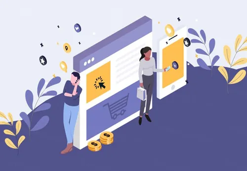 金融商业购物场景等距矢量概念插图绘画Concept Isometric Illustrations