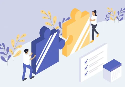 解决方案场景等距矢量概念插图绘画Concept Isometric Illustrations