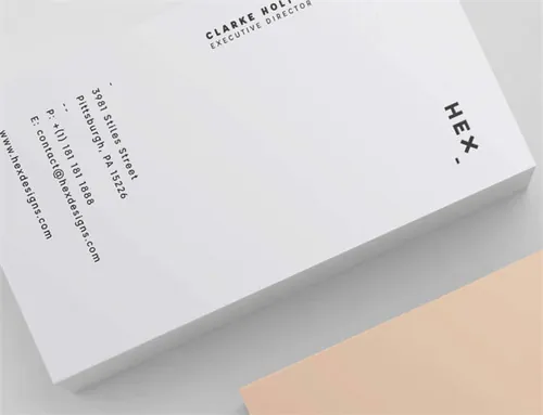 正方形名片/卡片顶部角度视图模板 Hex Business Card Print Template