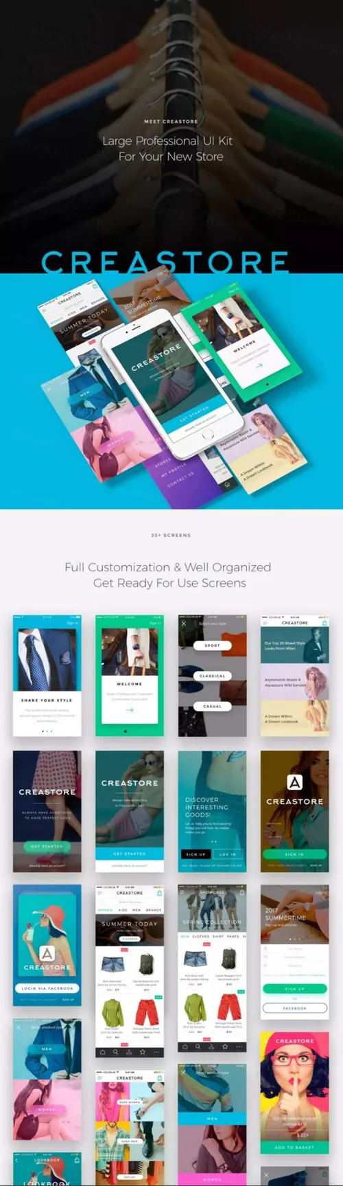 专业的电商店铺APP UI Kits打包下载[For Sketch]