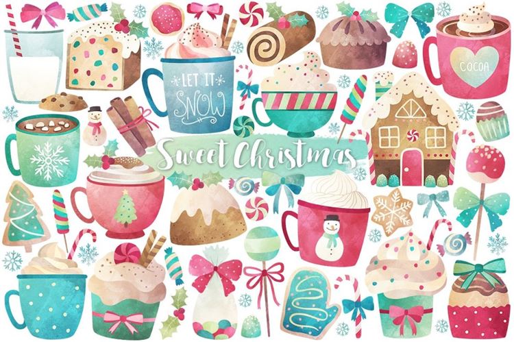 Watercolor Christmas Treats-amp; Sweets